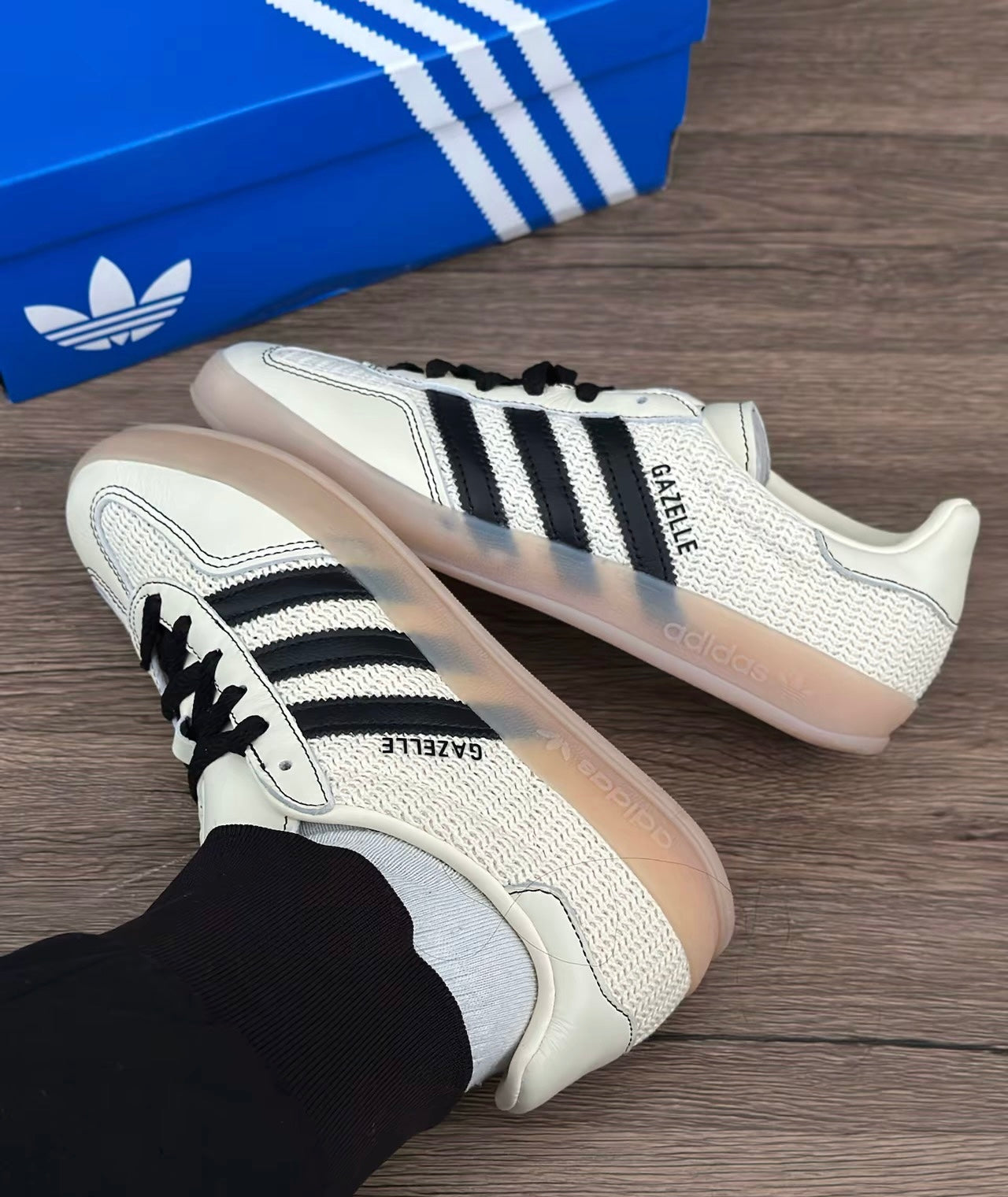 (秋季優惠) Adidas Originals Gazelle Indoor 白棕 (JQ7083)