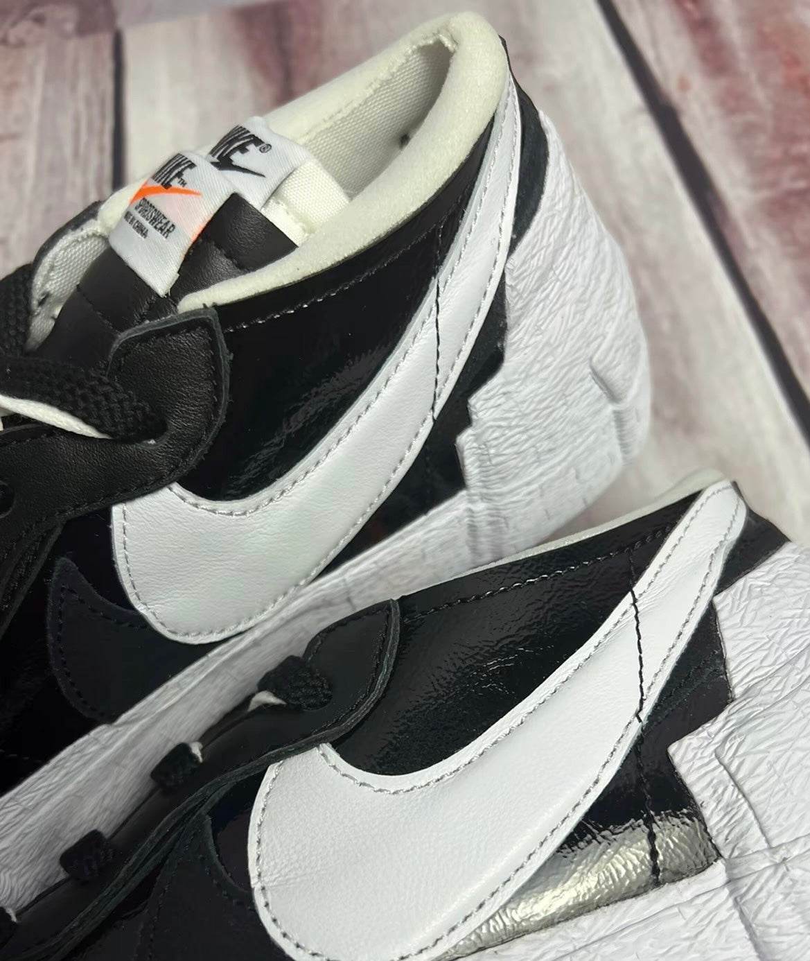 Nike Sacai Blazer Black Patent Leather 黑白 (DM6443-001)
