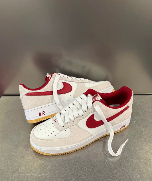 Nike Air Force 麂皮灰紅 (IB6388-101)