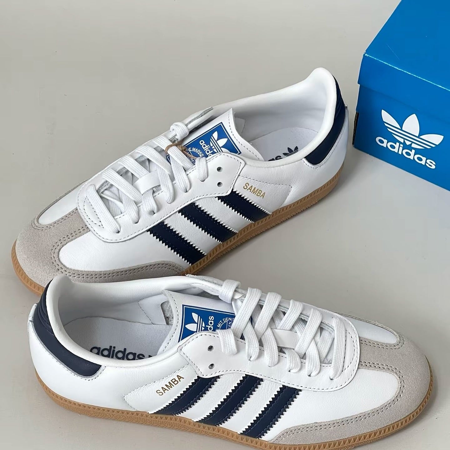 Adidas Originals Samba White Blue (IF3814)