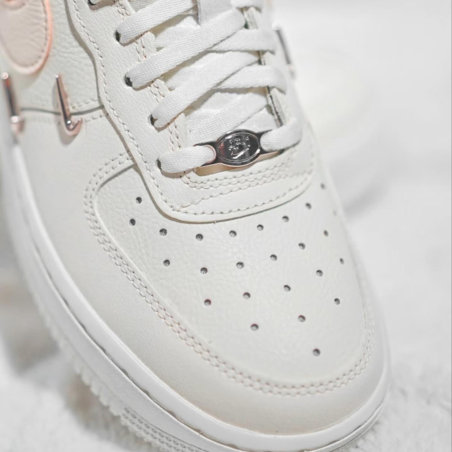 Nike Air Force 1 07 LX - Rose Gold Swooshes (FV8110–181)