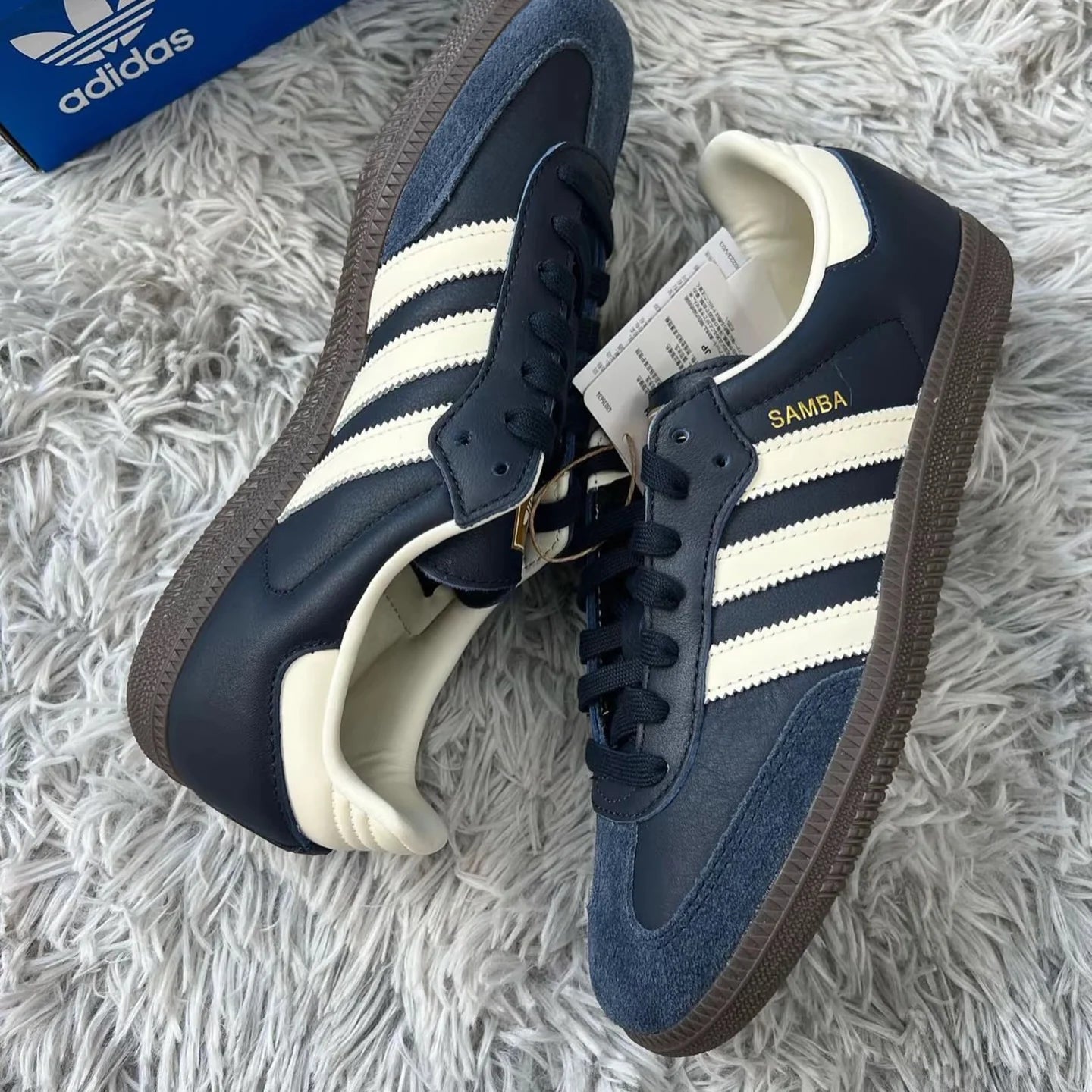 Adidas Originasls Samba 奶油午夜藍 (ID2056)