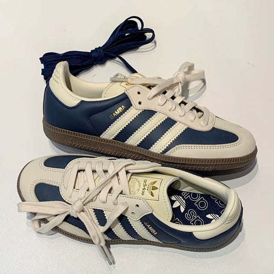 ADIDAS ORIGINALS Samba奶油藏青藍 (IG1968)