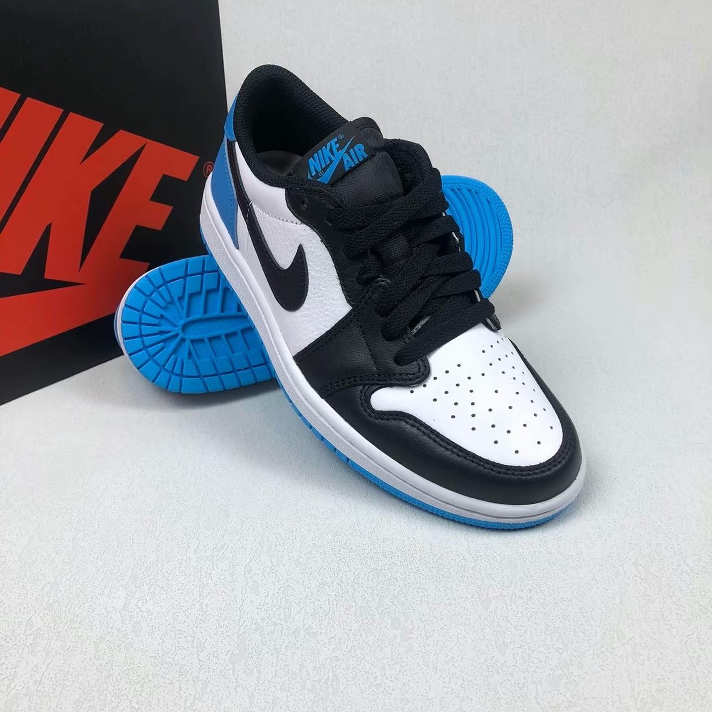 Nike Air Jordan 1 Low Black and Dark Powder Blue (CZ0775-104)