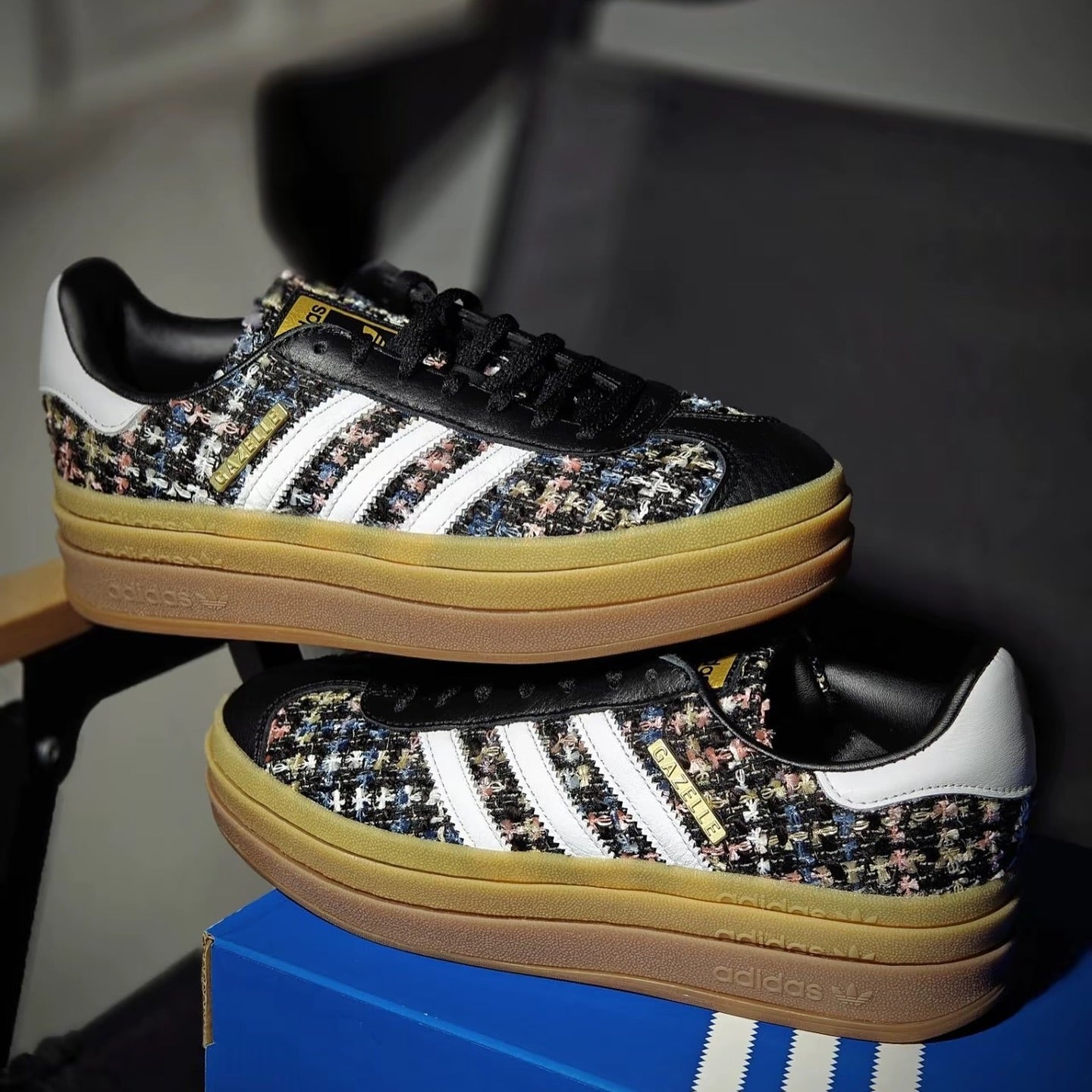 ADIDAS ORIGINALS GAZELLE BOLD 小香風黑白 (JP5672)