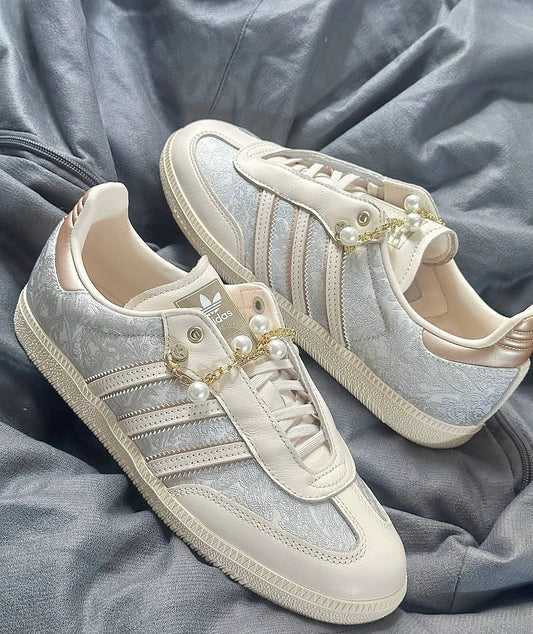 (秋季優惠) Adidas Originals Samba 米色刺繡 (JQ2616)