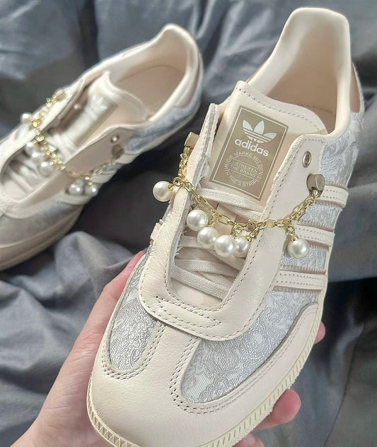 (秋季優惠) Adidas Originals Samba 米色刺繡 (JQ2616)