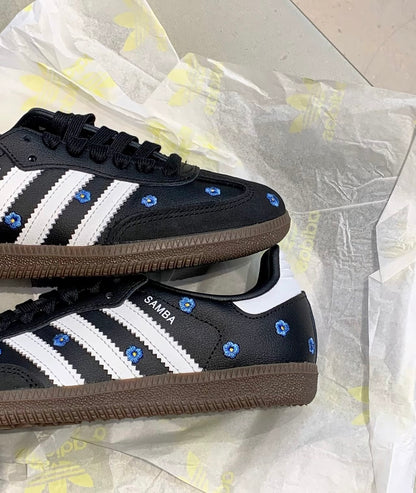 ADIDAS SAMBA LIGHT BLUE FLORAL CORE BLACK (IF4397)