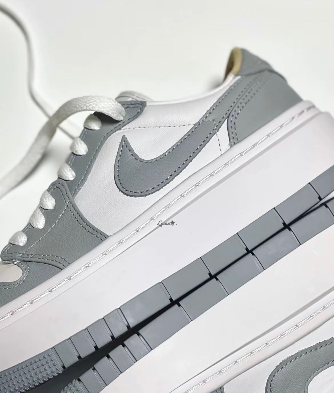 Nike Air Jordan 1 Low Wolf Grey 厚底 (DH7004-100)