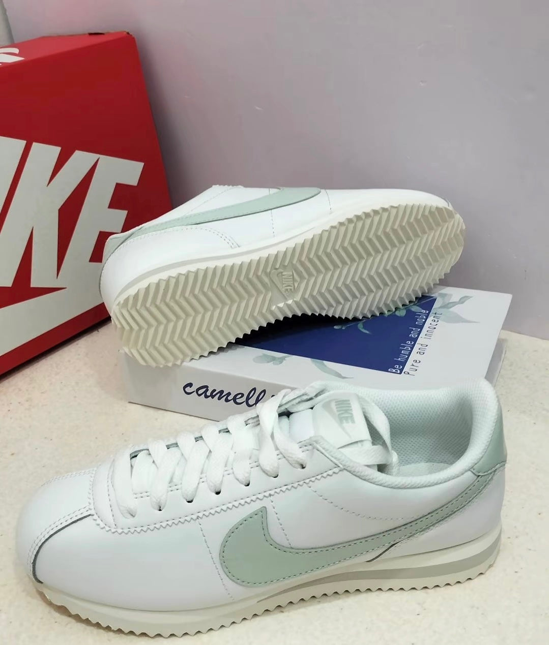 Nike Cortez Leather 白綠 (DN1791-106)