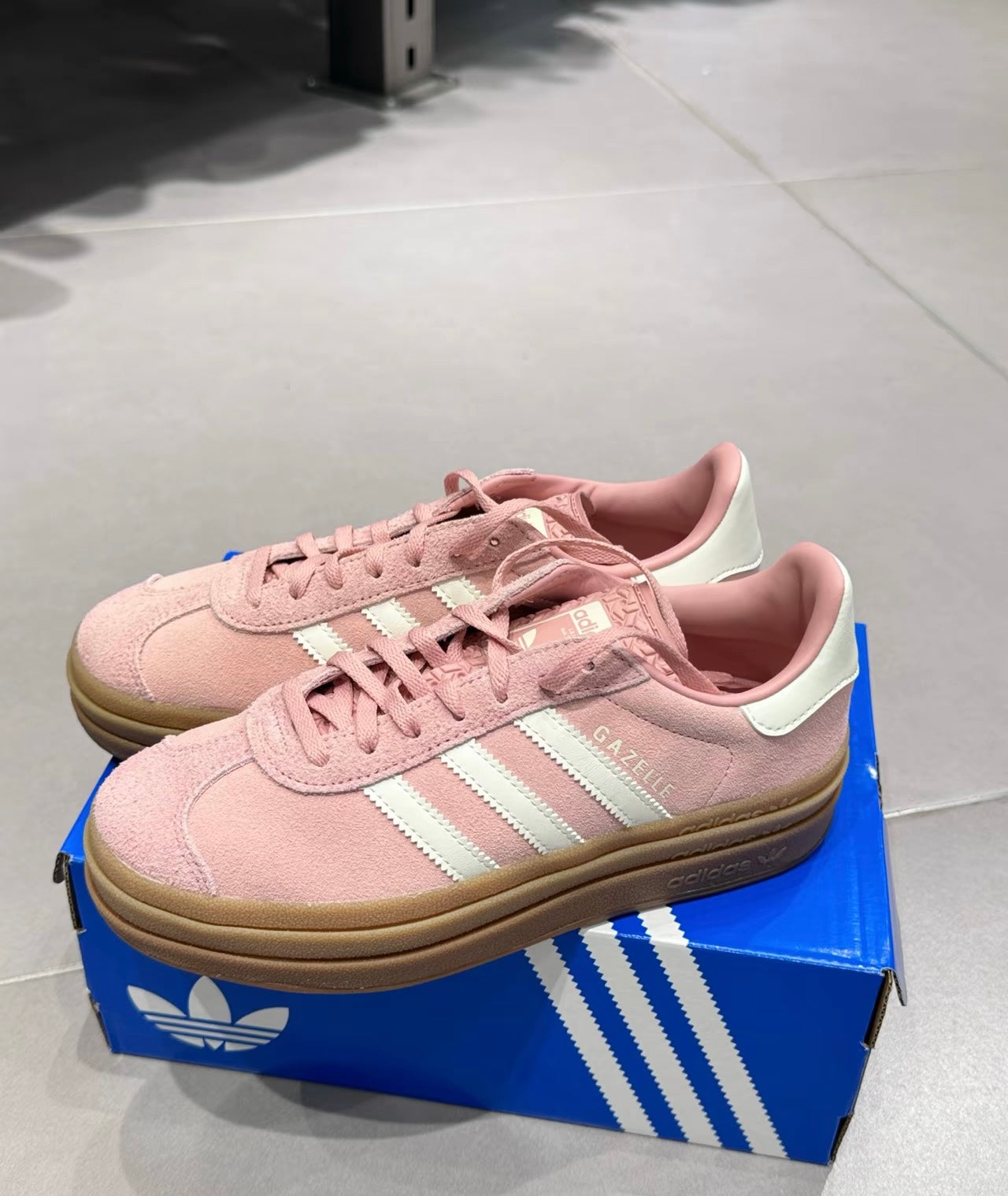 Adidas Originals Gazelle Bold PU 白粉 (JS3903)