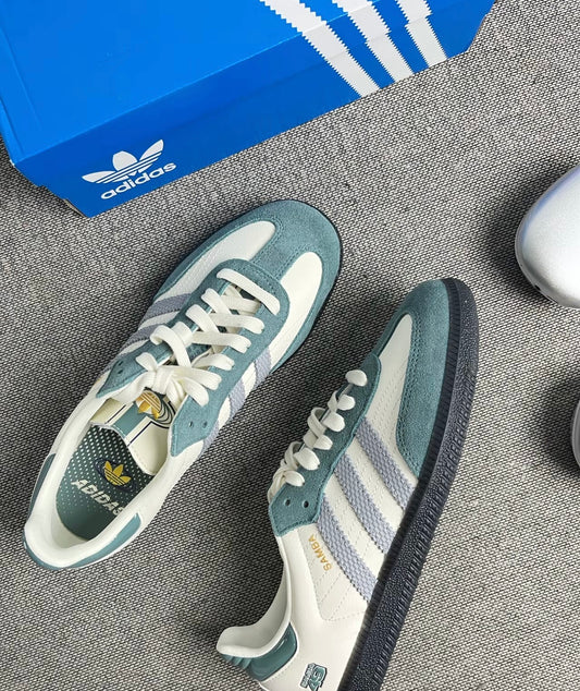 Adidas Originals Samba 白綠漆皮 (JP9222)