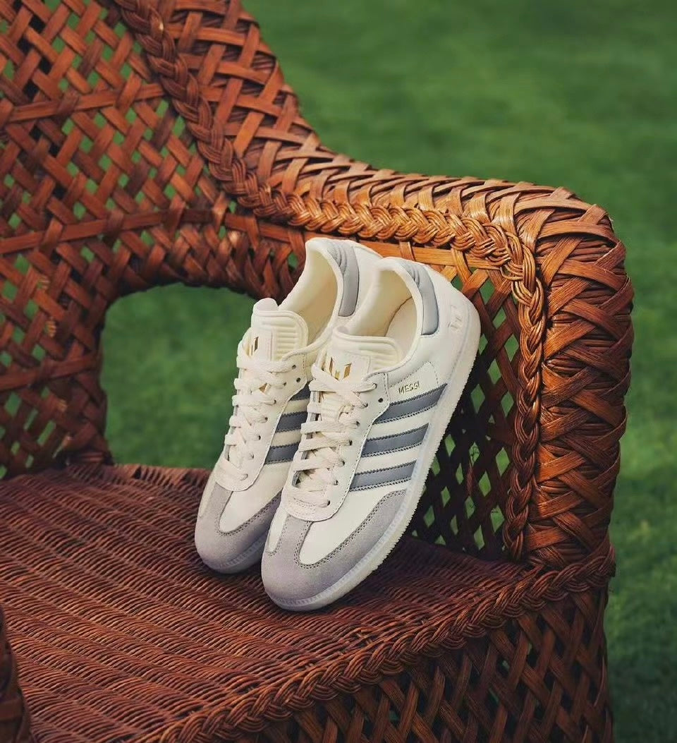 Lionel Messi x Adidas Samba 米白灰 (JQ0266)
