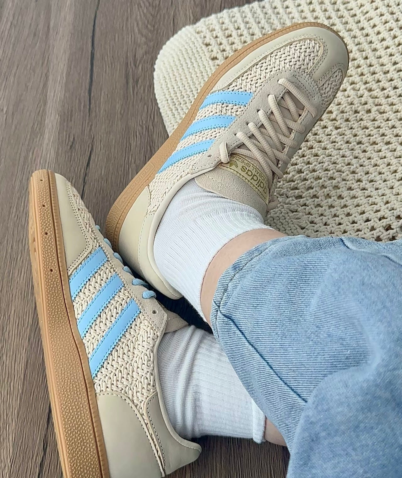 Adidas Originals Handball Spezial 編織米藍 (JQ8410)