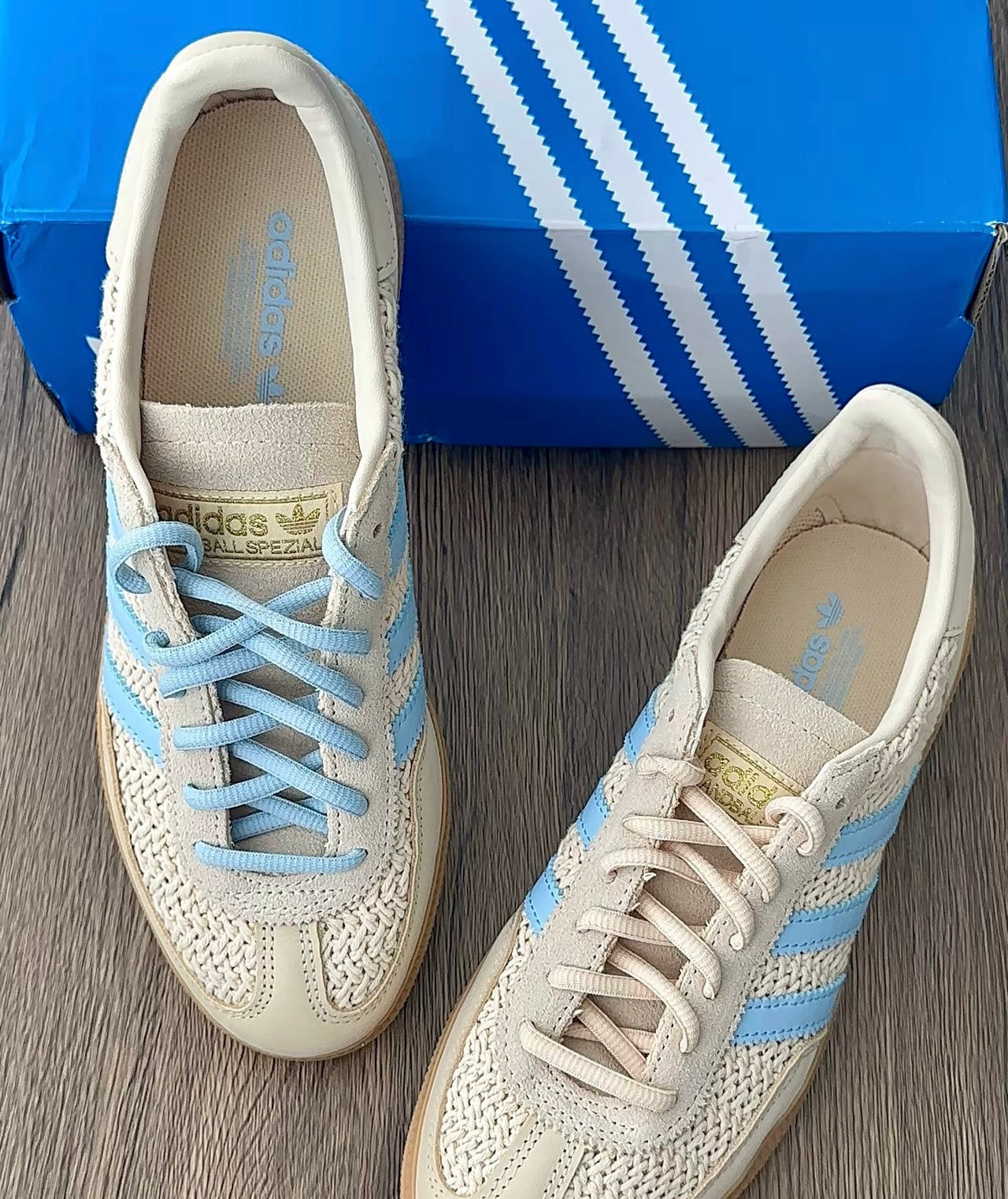Adidas Originals Handball Spezial 編織米藍 (JQ8410)
