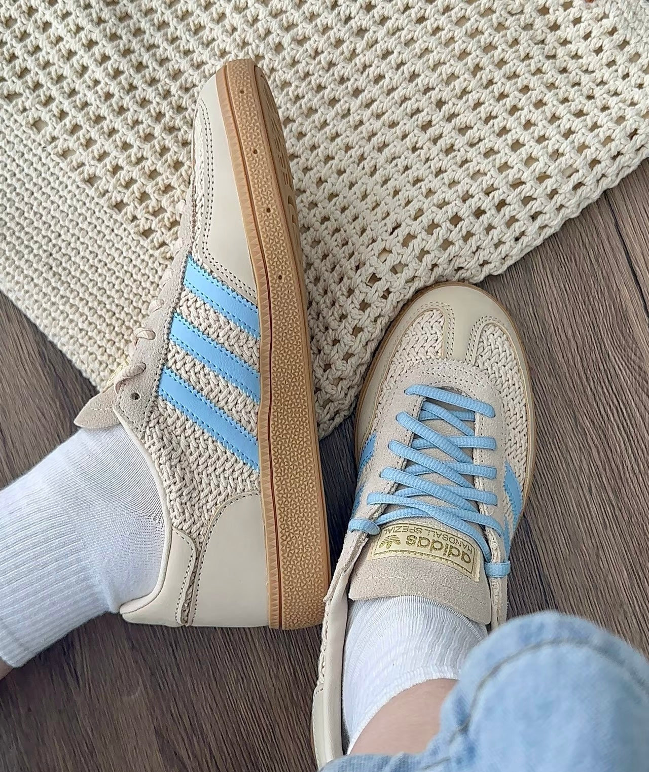 Adidas Originals Handball Spezial 編織米藍 (JQ8410)