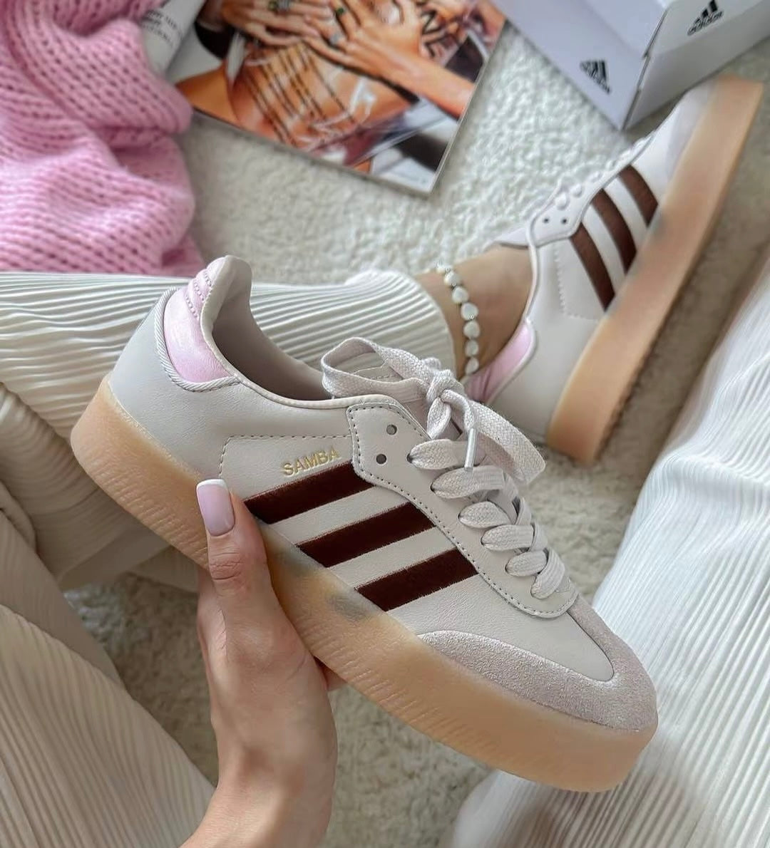 Adidas Originals Samba 啡粉 (ID3737)