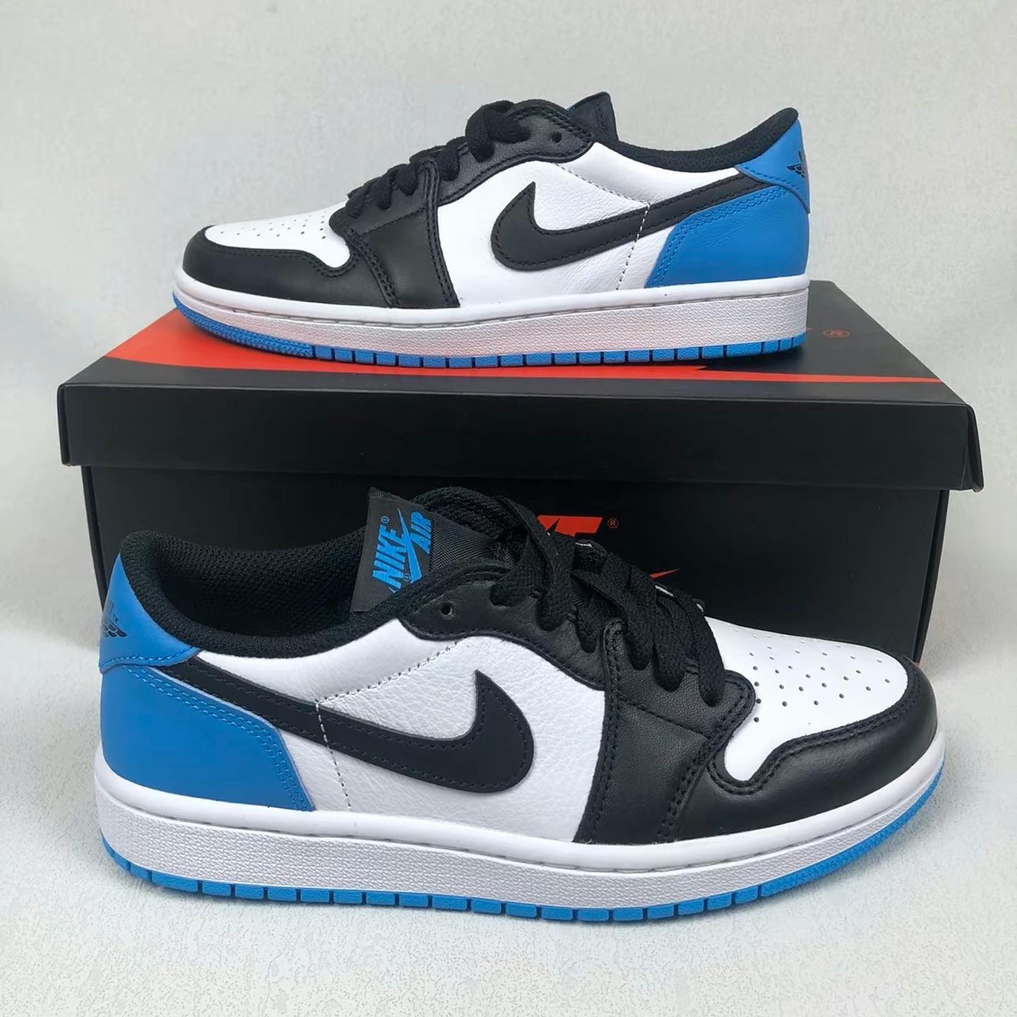 Nike Air Jordan 1 Low Black and Dark Powder Blue (CZ0775-104)