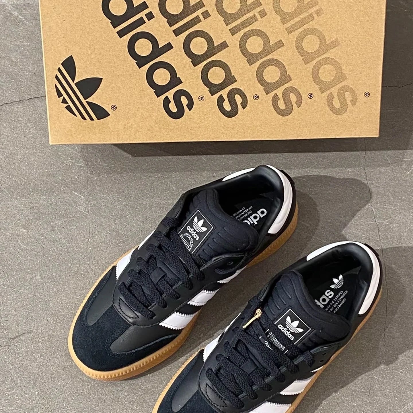 ADIDAS SAMBA XLG黑色焦糖底 (IE1379)