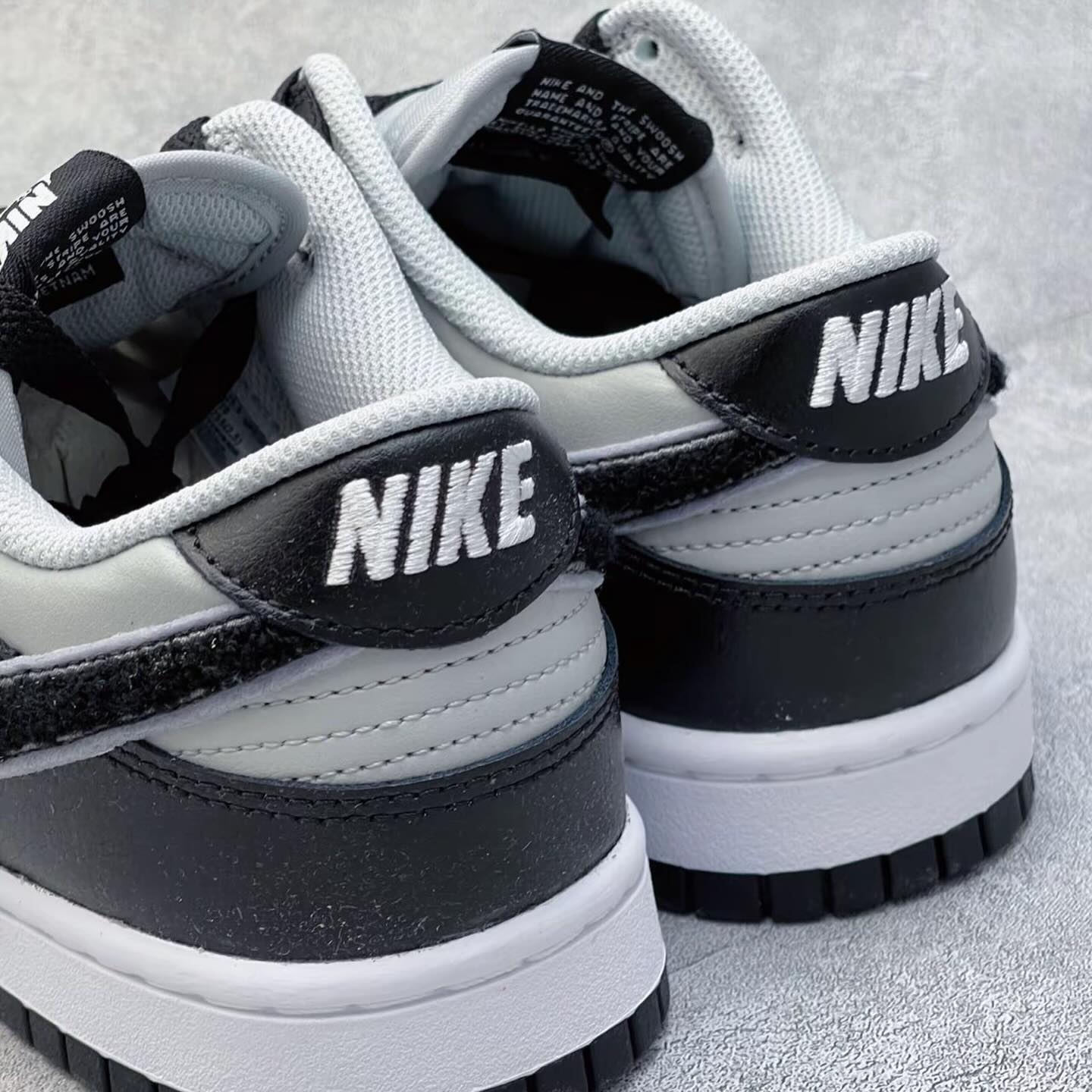 Nike Dunk Low Chenille Swoosh Black Grey (DQ7683-001)