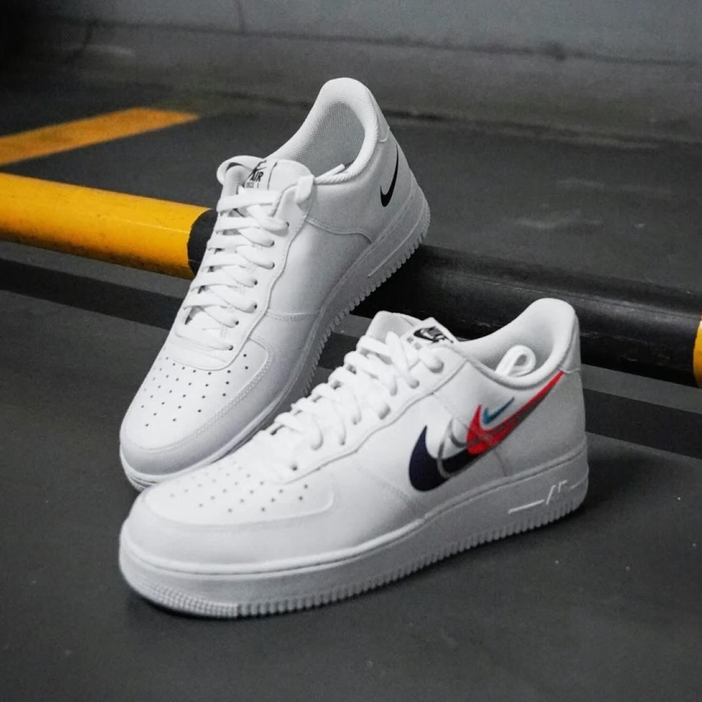 Nike Air Force 1 Low ‘07 - Quadruple Swoosh White Navy Crimson (FJ4226-100)