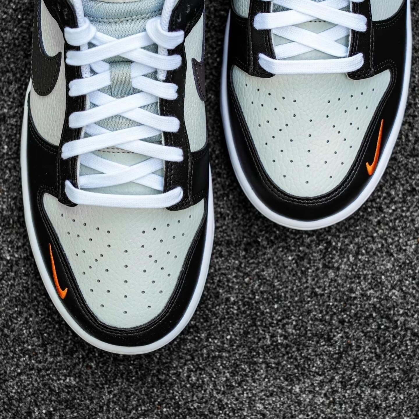 Nike Dunk Low - Grey Black Orange Mini Swoosh (FN7808-001)
