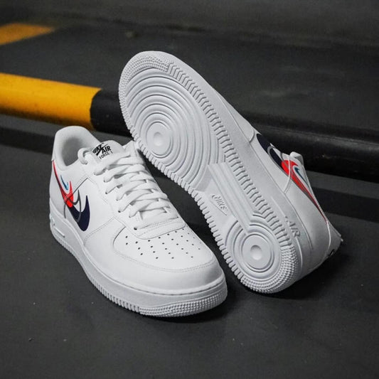 Nike Air Force 1 Low ‘07 - Quadruple Swoosh White Navy Crimson (FJ4226-100)